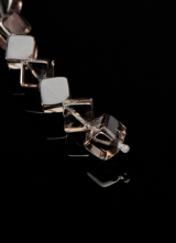 Wechselcollier Steinkette Rauchquarzcube