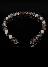 Wechselcollier Steinkette Rauchquarzcube