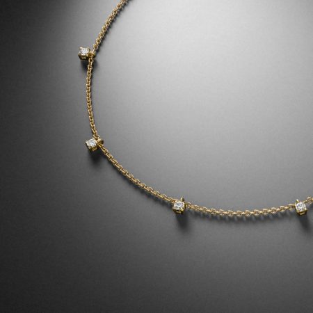 Collier Krappenfassungen Gelbgold Diamanten - Steinbach Goldschmiede