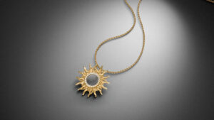 Anhänger Sonne Gelbgold individuell und Diamanten - Steinbach Goldschmiede