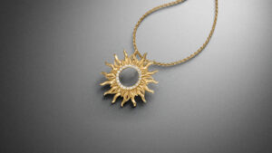 Anhänger Sonne Gelbgold individuell und Diamanten - Steinbach Goldschmiede