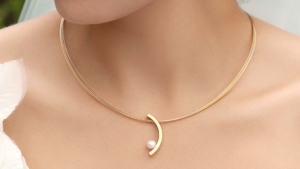 Brautschmuck - Collier Gelbgold Perle Steinbach Goldschmiede