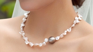 Brautschmuck Keshiperlen Collier