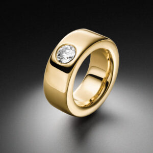 Breiter Diamant Solitär Ring 1,00ct aus 750 Gelbgold - Handschmuck - STEINBACH Goldschmiede