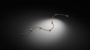 Diamant-Armband aus 750 Gelbgold mit fünf Brillanten, 0,35 ct