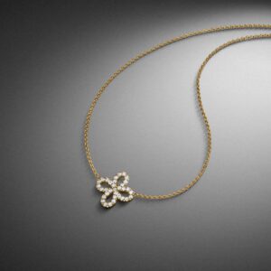 Diamant Clover Collier 0,40ct Gelbgold STEINBACH Goldschmiede