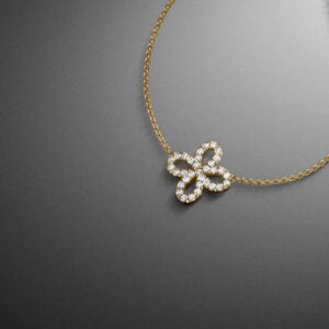 Diamant Clover Collier 0,40ct Gelbgold STEINBACH Goldschmiede