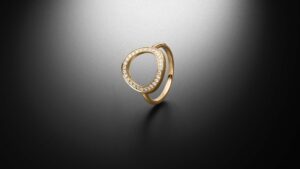 Diamant Halo Ring Gelbgold Diamanten - Steinbach Goldschmiede Handschmuck Schmuckdesign