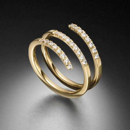 Diamantenspiral Ring Spirale Spiralring Gelbgold Diamanten STEINBACH Goldschmiede