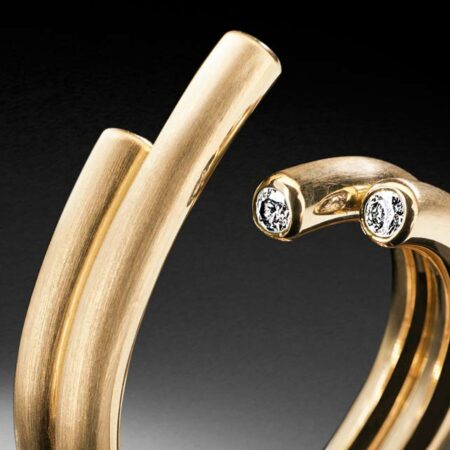 Ring Tempelhof Diamantensteg Bogenring Golddrahtring - Diamanten Gelbgold STEINBACH Goldschmiede
