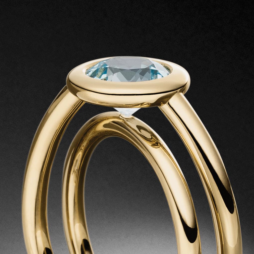 Edelsteinringe Handschmuck - Topas Spiralring Ring Gelbgold - Steinbach Goldschmiede