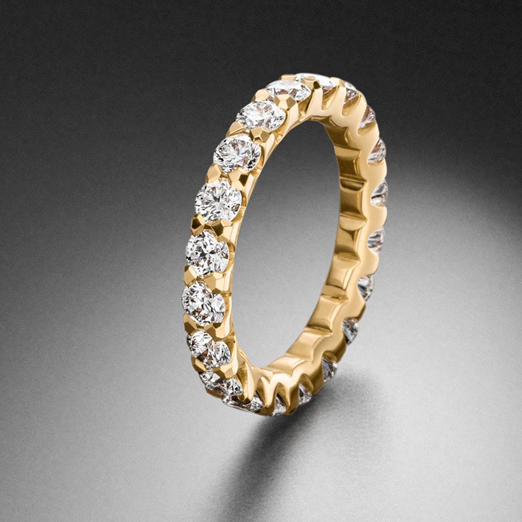 Embrace Diamanten Ring Setting 3.8ct - Memoire Ringe - Gelbgold Steinbach Goldschmiede