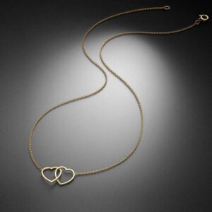 Herzkette Herzen Gelbgold Herzcollier STEINBACH Goldschmiede