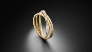 Kettenring Gelbgold 3 Ringe Diamanten Steinbach Goldschmiede