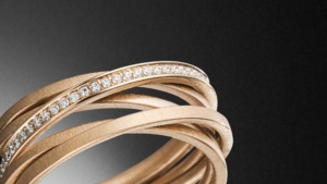 Kettenring Rosegold 5 Ringe Diamanten Steinbach Goldschmiede