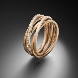 Kettenring Rosegold 5 Ringe Diamanten Steinbach Goldschmiede