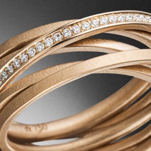 Kettenring Rosegold 5 Ringe Diamanten Steinbach Goldschmiede