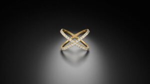 Kreuzring - X Cross Ring - Gelbgold Diamanten STEINBACH Goldschmiede Criss Cross X Ring