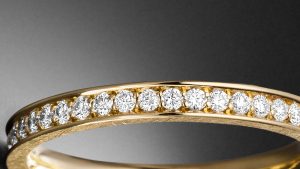 Memoire Ring Beisteckring Gelbgold Diamanten Kugelring  Steinbach Goldschmiede