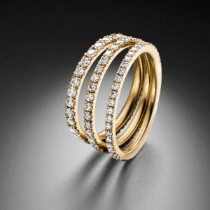 filigraner zarter memoire ring 0.40ct 0.60ct 0.85ct diamanten gelbgold steinbach goldschmiede