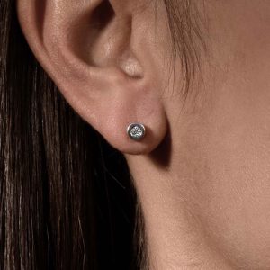 Ohrschmuck Ohrstecker Diamantringchen Weissgold Diamanten Steinbach Goldschmiede