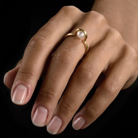 Perlringchen Gelbgold Perle Steinbach Goldschmiede