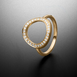 Diamant Halo Ring Gelbgold Diamanten - Steinbach Goldschmiede Handschmuck Schmuckdesign