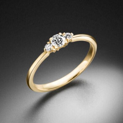 Feiner Diamantenring Krappenfassung Gelbgold Diamanten -Ringe - Steinbach Goldschmiede