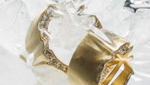 Ring Diamantenseite Gelbgold Diamanten - mood Photographie