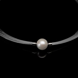 Wechselcollier Die Perle Drahtcollier Edelstahl Steinbach Goldschmiede